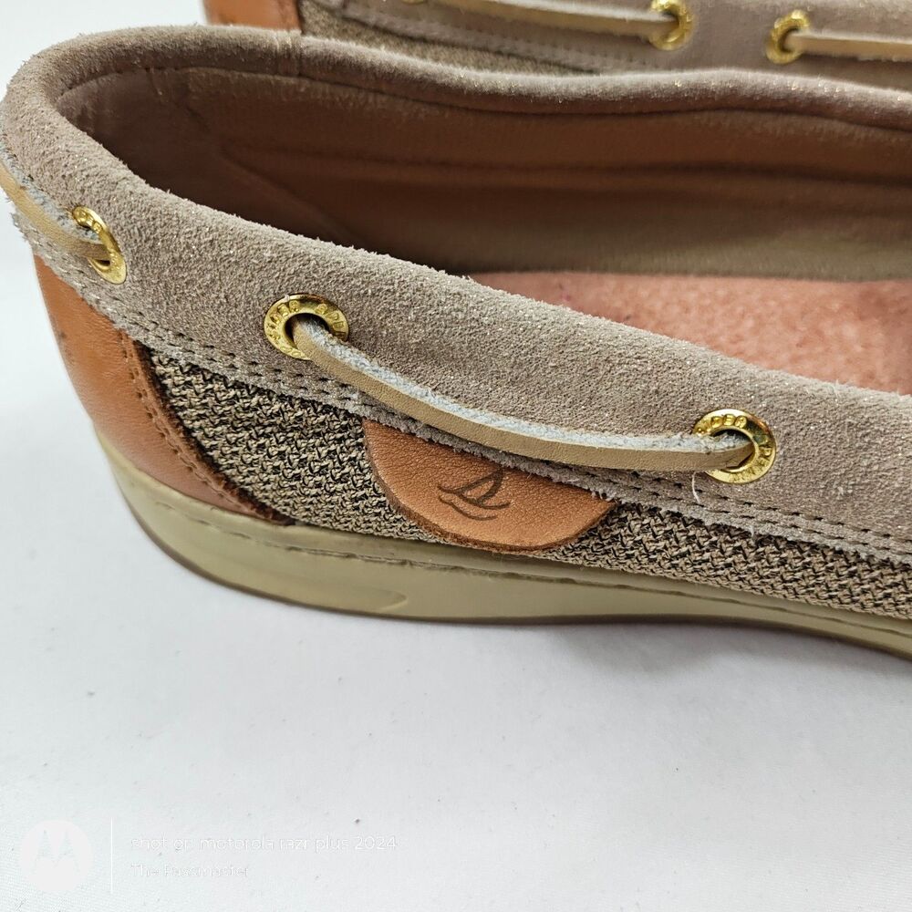 Women's SPERRY Angelfish Cheetah Glittery Gold Slip-On Boat Shoes US Size 10 - Picture 5 of 8